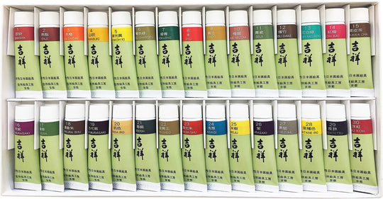 Kissho Japanese Painting Tube Paint Set 30 Colors No.1 - WAFUU JAPAN