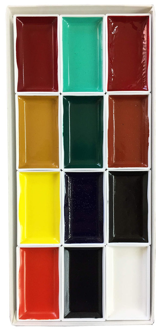 Kissho Japanese Painting Watercolors Set 12 Colors Standard Edition - WAFUU JAPAN