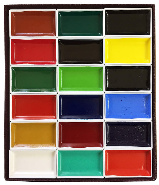Kissho Japanese Painting Watercolors Set Premium 18 Colors - WAFUU JAPAN