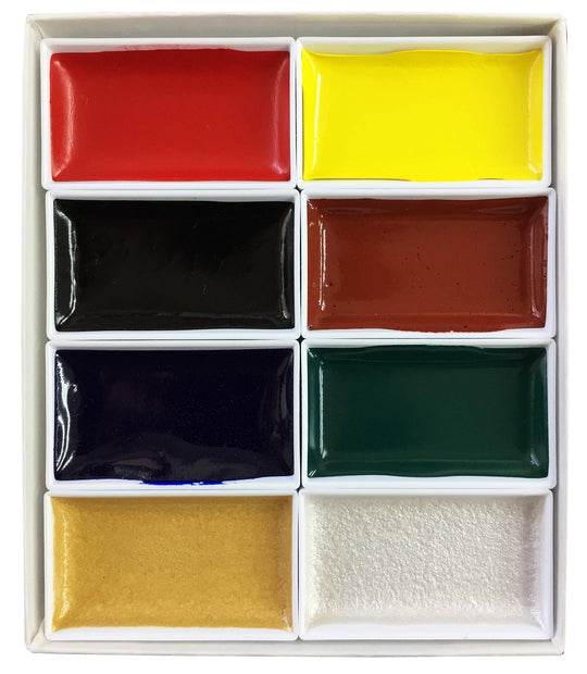 Kissho Japanese Painting Watercolors Set Premium 8 Colors - WAFUU JAPAN