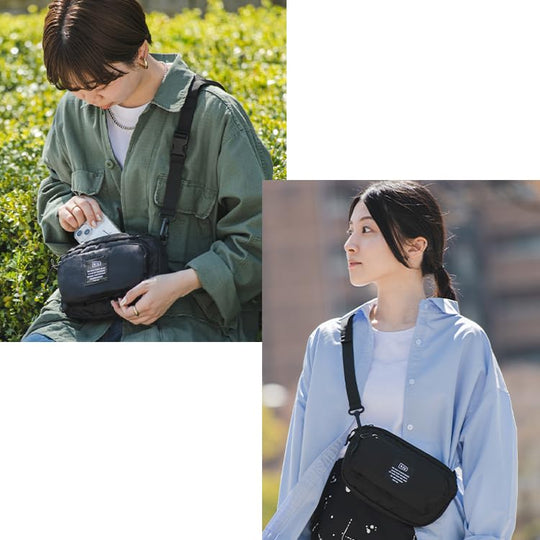 KiU 300D Mini Front Pocket Waterproof Shoulder Bag Unisex Black K156 - 900 - WAFUU JAPAN