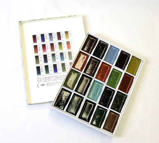 Kobayashi Gangu Japanese Painting Colors Set 20 Colors Traditional Pigments - WAFUU JAPAN