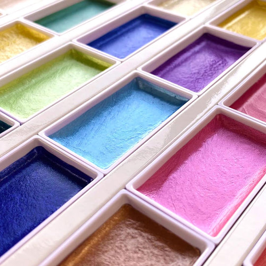 Kuretake Metallic Watercolor Paint Set 24 Colors MC20 24V NW2A - WAFUU JAPAN