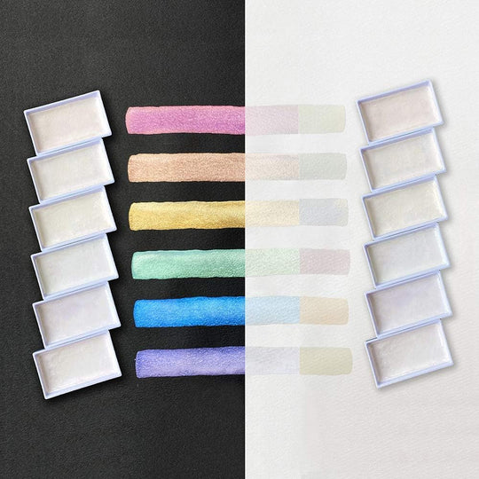 Kuretake Paint Gansai Tambi Opal Colors 6 - Color Set MC20OC/6V - WAFUU JAPAN