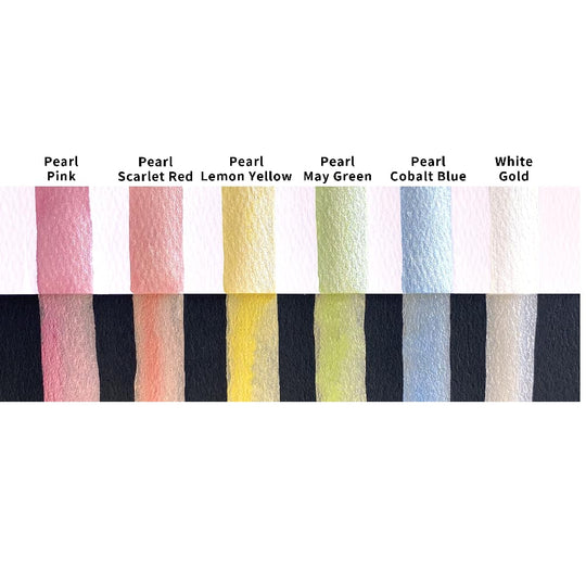 Kuretake Pearl Colors Watercolor Paint Set 6 Colors MC20PC 6V - WAFUU JAPAN