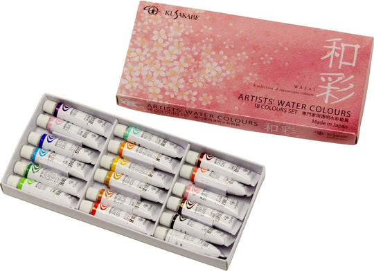 Kusakabe Transparent Watercolor Paint Set 18 Colors 5ml Japanese Style - WAFUU JAPAN