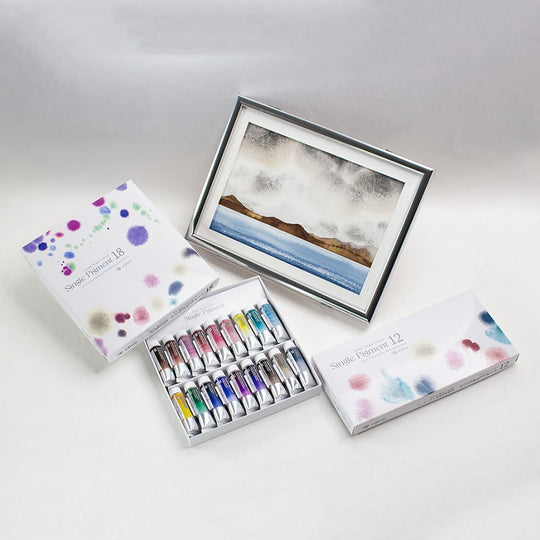 Kusakabe Watercolor Paint Single Pigment Granulation Staining Set 18 Colors 314055 - WAFUU JAPAN