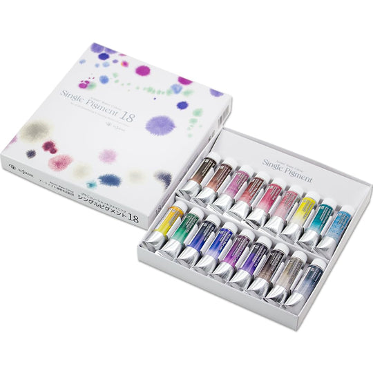 Kusakabe Watercolor Paint Single Pigment Granulation Staining Set 18 Colors 314055 - WAFUU JAPAN
