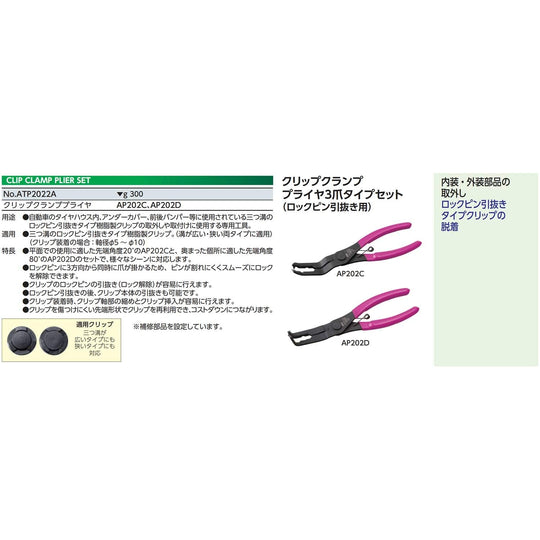 Kyoto Tool (KTC) Clip Clamp Tool Set ATP2022A - WAFUU JAPAN