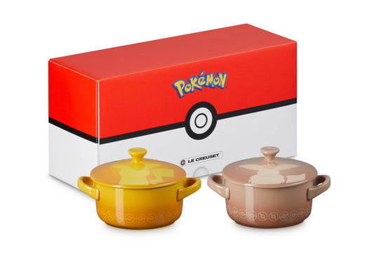 Le Creuset Pokémon Mini Cocotte Set of 2 Pikachu Eevee - WAFUU JAPAN