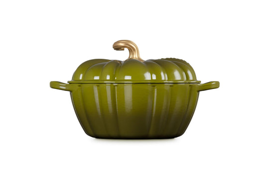 Le Creuset Signature 24cm Enameled Cast - Iron Pumpkin Cocotte Olive - WAFUU JAPAN