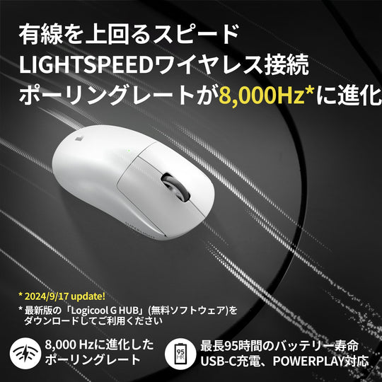 Logicool G PRO X SUPERLIGHT 2 Wireless Gaming Mouse White 60g 8000Hz - WAFUU JAPAN