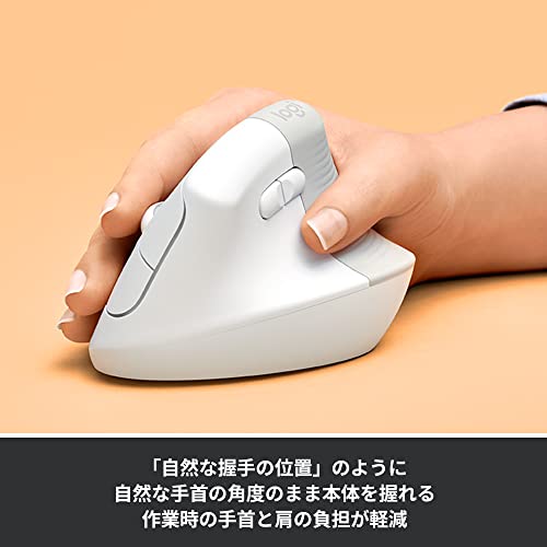 Logicool LIFT M800PG Wireless Vertical Ergonomic Mouse Pale Gray - WAFUU JAPAN