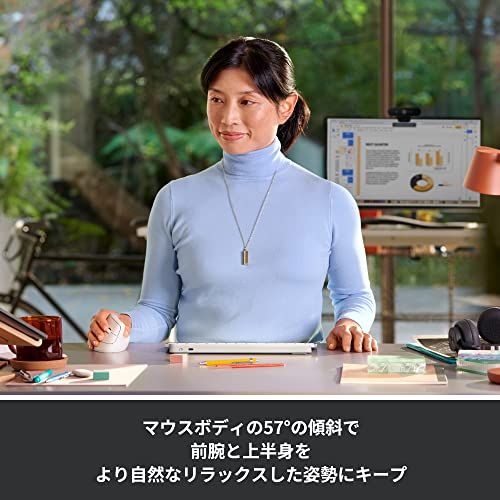 Logicool LIFT M800PG Wireless Vertical Ergonomic Mouse Pale Gray ...