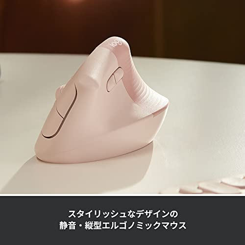 Logicool LIFT M800RO Wireless Vertical Ergonomic Mouse Rose for Window ...