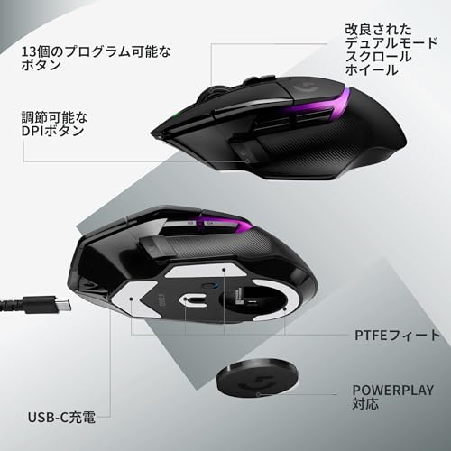 Logitech G502 X PLUS Wireless Gaming Mouse Black HERO 25K Sensor 13 Buttons - WAFUU JAPAN