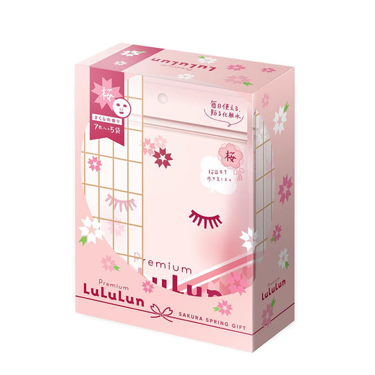 Lululun Face Mask Face Pack Premium Sakura Scent 7pcs X 5 bags - WAFUU JAPAN