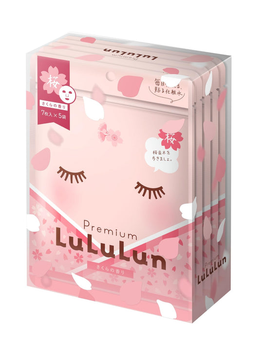 LuLuLun Face Mask Moisturizing UV Protection Premium Sakura (Sakura Scent) 7 x 5 bags - WAFUU JAPAN