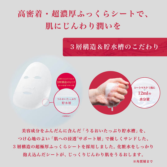 Lulurun Precious Red Moist Face Mask 7 Pieces - WAFUU JAPAN