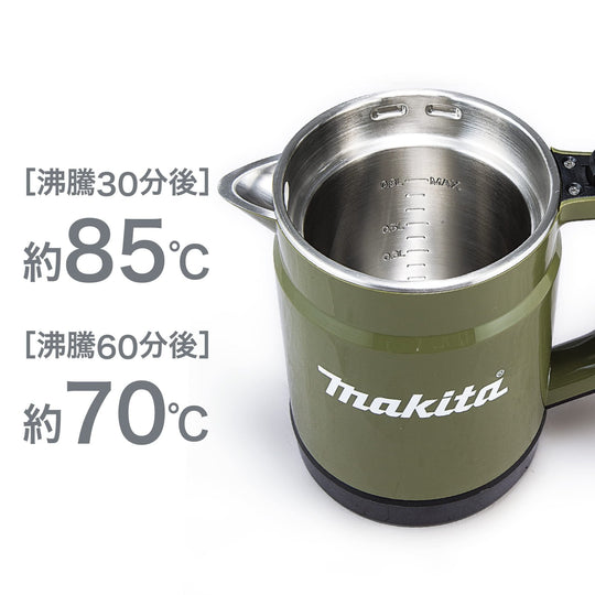 Makita Rechargeable Kettle 40Vmax (Olive) KT001GZO Battery and Charger Sold Separately - WAFUU JAPAN