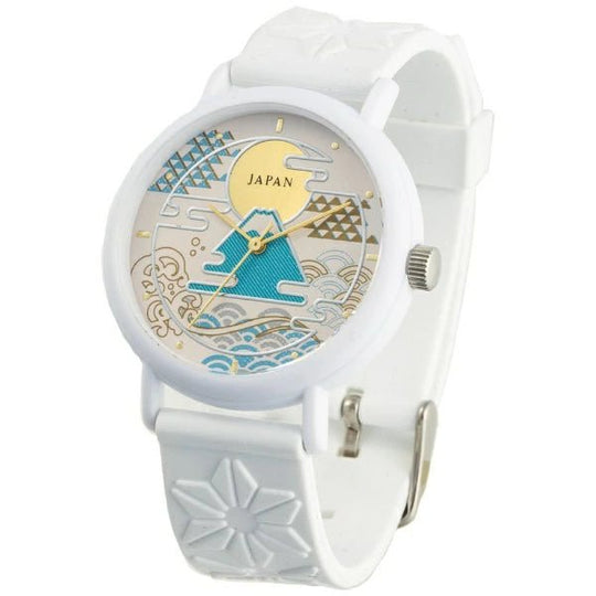 MARUZEKI unisex watch silicone band KAORU Mount Fuji hinoki scent White KAORU002FH - WAFUU JAPAN