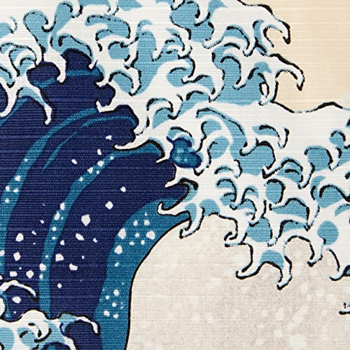 Maruzen Japanese Cotton Furoshiki Wrapping Cloth Hokusai Wave 50x50cm No102 - WAFUU JAPAN