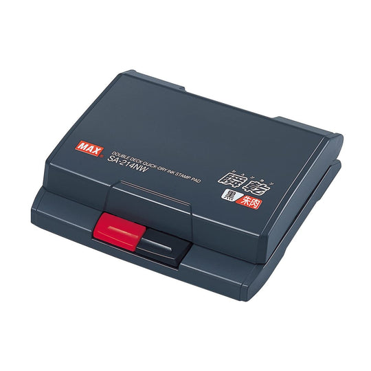 Max Stamp Pad Quick Dry Double Layer SA - 214NW Black Red Capacity - WAFUU JAPAN