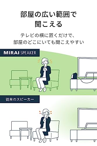 MIRAISPEAKER Home Clear words without raising TV volume SF-MIRAIS5 Wired connection 3.5mm stereo mini plug - WAFUU JAPAN
