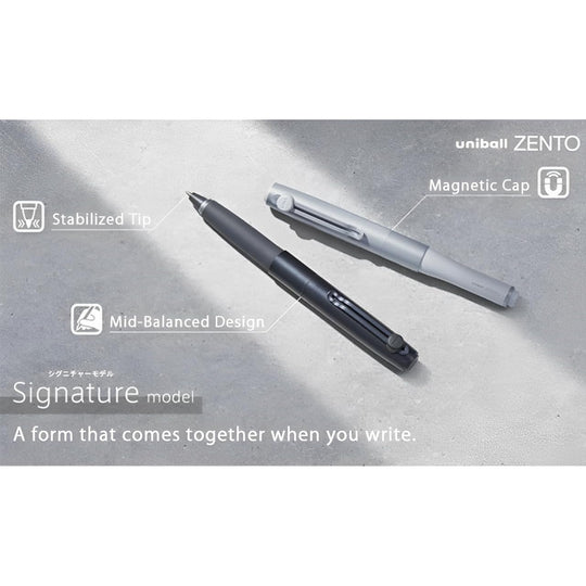 Mitsubishi Pencil Uni ball Zento Signature Model Pen 05mm Metallic Black - WAFUU JAPAN