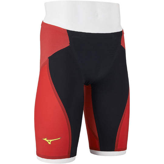 Mizuno GX - SONIC 6 Men’s Race Swimsuit ET Half Spats Black × Red N2MBA503 FINA Approved - WAFUU JAPAN