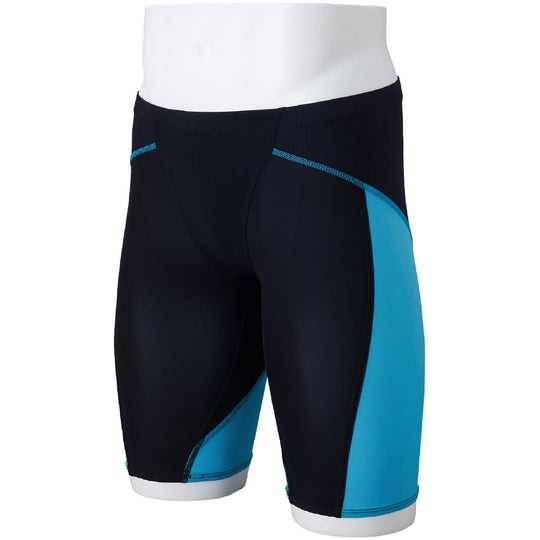 Mizuno Swim Shorts Half Spats GX Sonic Lite Men's Black Turquoise - WAFUU JAPAN