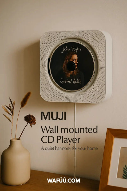 MUJI Wall mounted CD Player CPD - 4 Mounted Radio Audio FM White Remote Control Mountable - WAFUU JAPAN