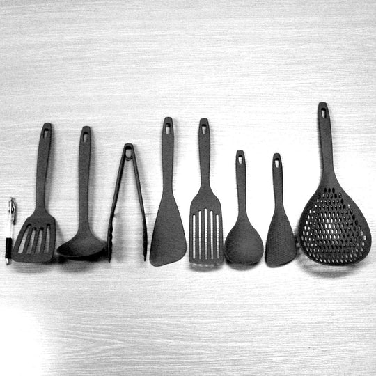 Nagao Tsubame Sanjo Kitchen Tool Set 8 Pieces Full Set Black Japan Made - WAFUU JAPAN