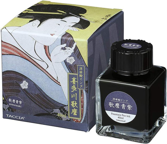 Nakabayashi TACCIA Fountain Pen Ink Ukiyoe Kitagawa Utamaro Plum Purple TFPI - WD42 - 16 - WAFUU JAPAN