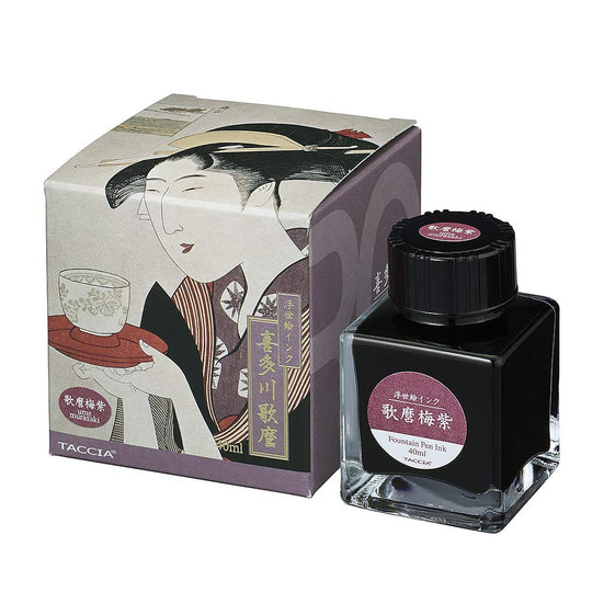 Nakabayashi TACCIA Fountain Pen Ink Ukiyoe Kitagawa Utamaro Plum Purple TFPI - WD42 - 16 - WAFUU JAPAN
