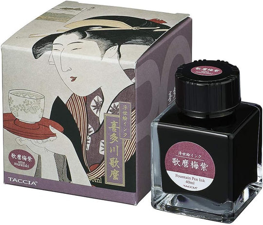 Nakabayashi TACCIA Fountain Pen Ink Ukiyoe Kitagawa Utamaro Plum Purple TFPI - WD42 - 16 - WAFUU JAPAN