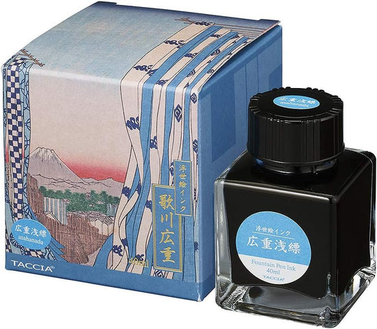 Nakabayashi TACCIA Fountain Pen Ink Water - Based Dye Ukiyoe Hiroshige Blue TFPI - WD42 - 10 - WAFUU JAPAN