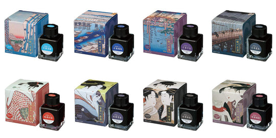 Nakabayashi TACCIA Fountain Pen Ink Water - Based Dye Ukiyoe Hiroshige Blue TFPI - WD42 - 10 - WAFUU JAPAN