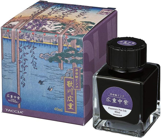 Nakabayashi TACCIA Fountain Pen Ink Water - Based Dye Ukiyoe Hiroshige Blue TFPI - WD42 - 10 - WAFUU JAPAN