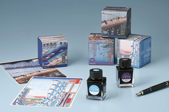 Nakabayashi TACCIA Fountain Pen Ink Water - Based Dye Ukiyoe Hiroshige Blue TFPI - WD42 - 10 - WAFUU JAPAN