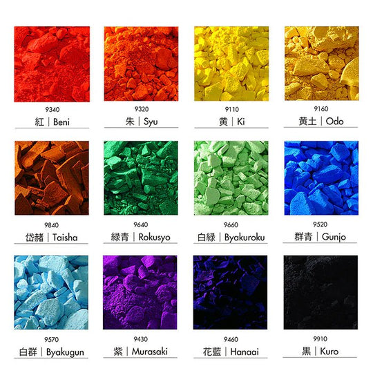 Nakagawa Gofun Japanese Painting Pigment Houou Mizuhiki Paint Set 12 Colors - WAFUU JAPAN