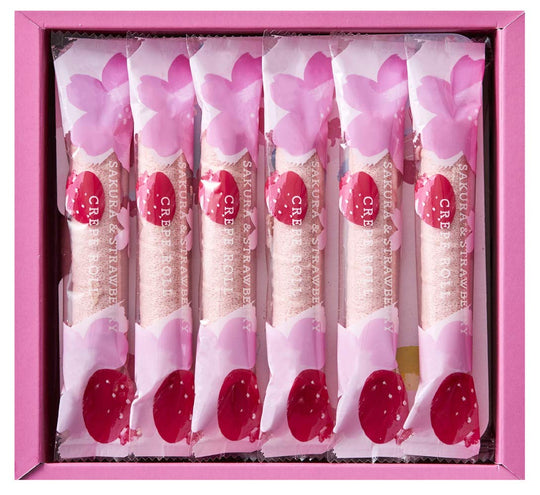 NAKAJIMA DAISHODO Cherry Blossom and Strawberry Crepe Roll No 18 1box (18 pieces) - WAFUU JAPAN