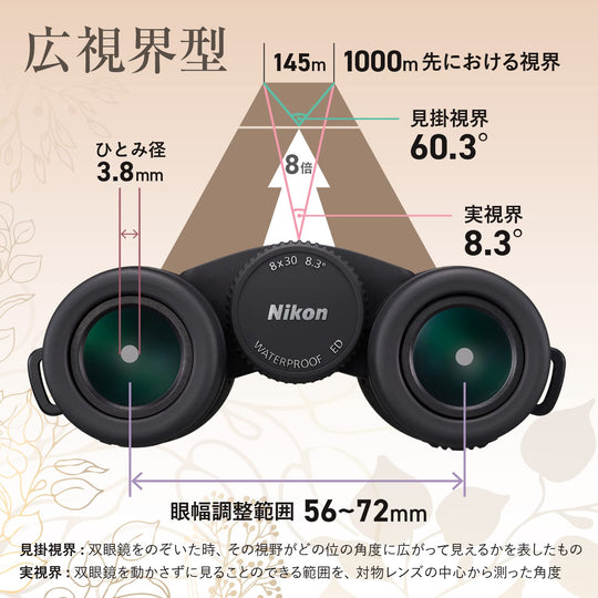 Nikon Monarch M7 Binoculars Roof Prism 8x30 for Concert Travel Birdwatching - WAFUU JAPAN