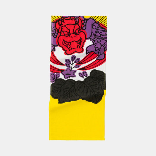 Nintendo Mario Hanafuda Face Towel December Paulownia Bowser Design - WAFUU JAPAN