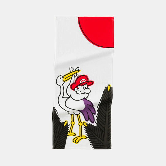 Nintendo Mario Hanafuda Face Towel January Pine Baby Mario Design - WAFUU JAPAN