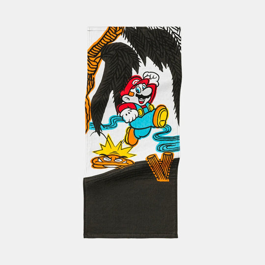 Nintendo Mario Hanafuda Face Towel November Willow Mario Design - WAFUU JAPAN