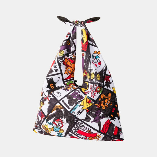 Nintendo Mario Hanafuda Reversible Azuma Bag Black Design - WAFUU JAPAN