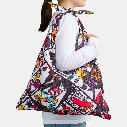 Nintendo Mario Hanafuda Reversible Azuma Bag Black Design - WAFUU JAPAN