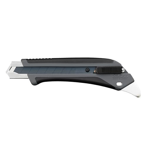 OLFA Hyper AL Gray Auto - Lock Utility Knife with Special Black Blade (193B - GRY) - WAFUU JAPAN