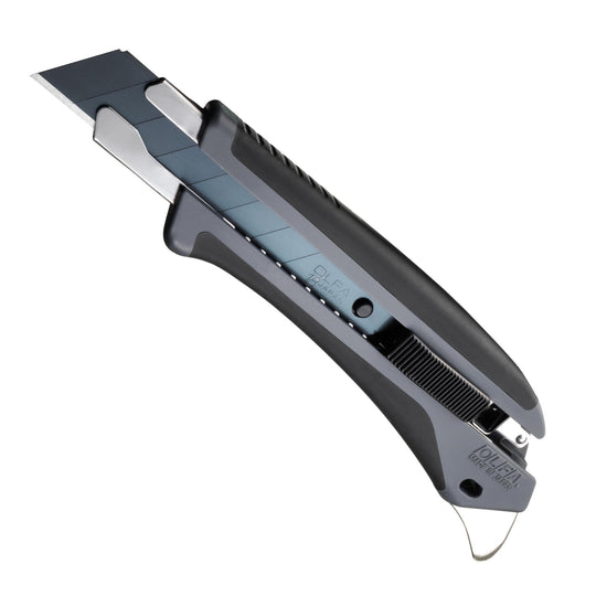 OLFA Hyper AL Gray Auto - Lock Utility Knife with Special Black Blade (193B - GRY) - WAFUU JAPAN